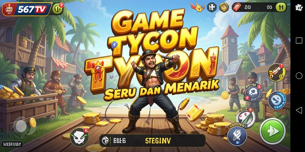 Screenshot gameplay 567TV menunjukkan stasiun TV yang sedang dikelola.