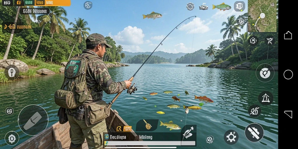 Tampilan screenshot permainan 66D dengan aksi memancing yang mengasyikan.