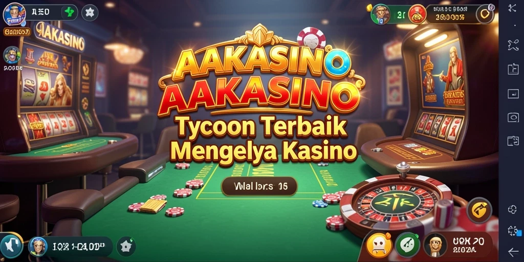 Screenshot AAKASINO menampilkan thrilling gameplay mengelola kasino yang sukses.