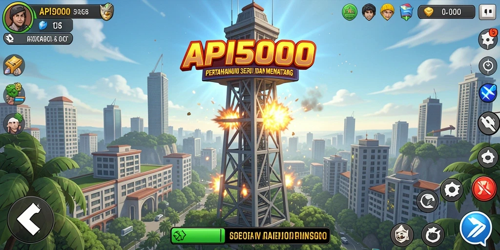 Screenshot dari gameplay seru API5000 dalam Tower Defense.