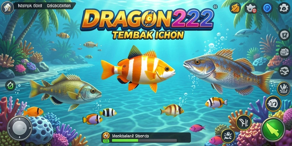 Tampilan gameplay seru dari DRAGON222 dengan aksi menembak ikan.