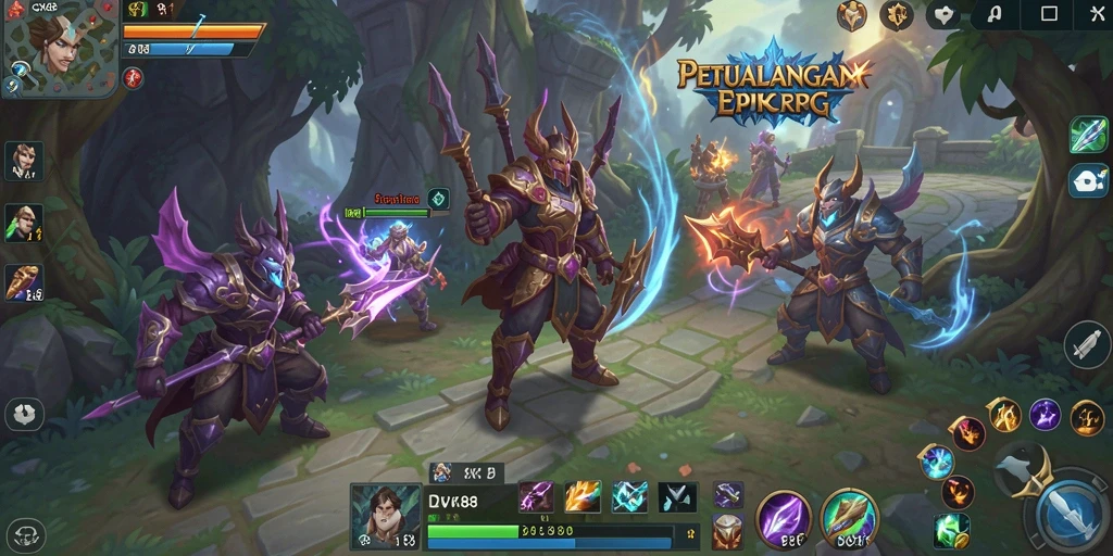 Tampilan gameplay GX88 menunjukkan aksi seru dalam pertarungan MMORPG.