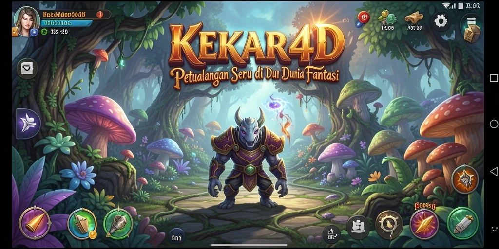 Screenshot gameplay KEKAR4D yang menunjukkan aksi petualangan di dunia fantastis.