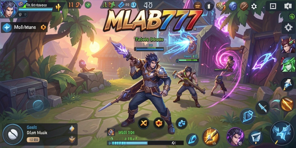Gameplay <strong>MLBB777</strong> menampilkan aksi seru dengan musik menarik.