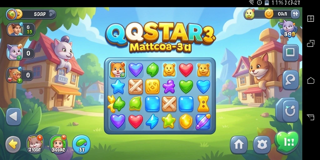 Tangkapan layar menampilkan gameplay seru dari QQSTAR Match-3.