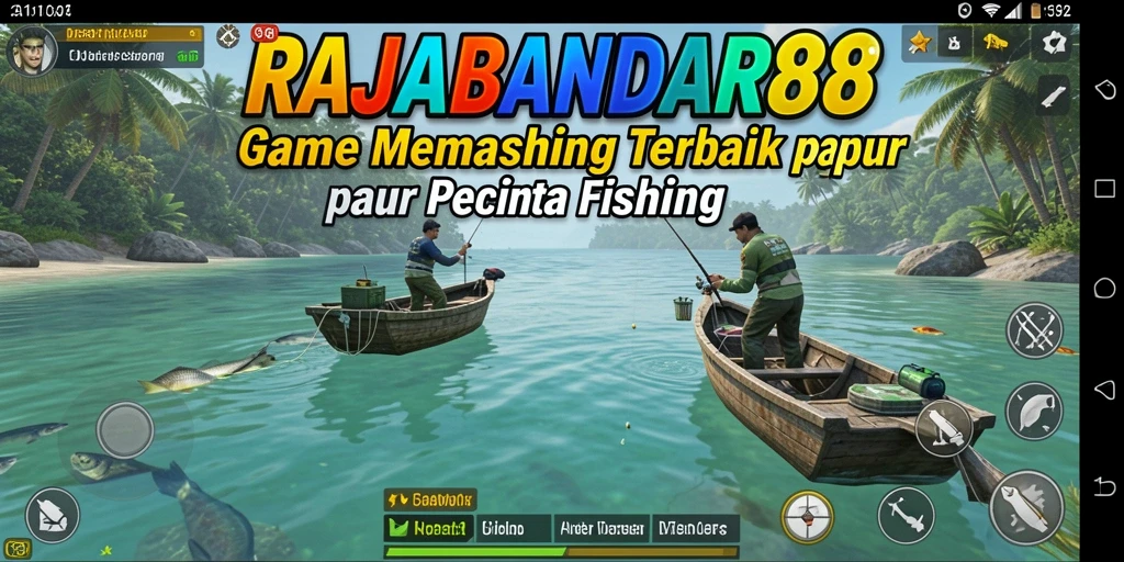 Screenshot gameplay RAJABANDAR88 yang menunjukkan aksi memancing yang seru.