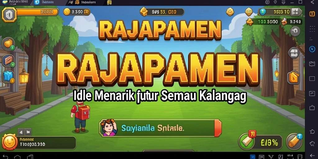 Tampilan gameplay RAJAPAMEN yang menampilkan pengelolaan kerajaan.