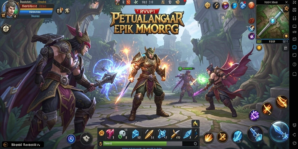 Gameplay epik dan seru dalam RPVIP1 yang menghadirkan petualangan MMORPG.