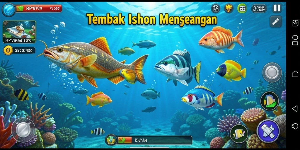 Tampilan menarik dari gameplay Tembak Ikan RPVIP4 yang seru dan menyenangkan.