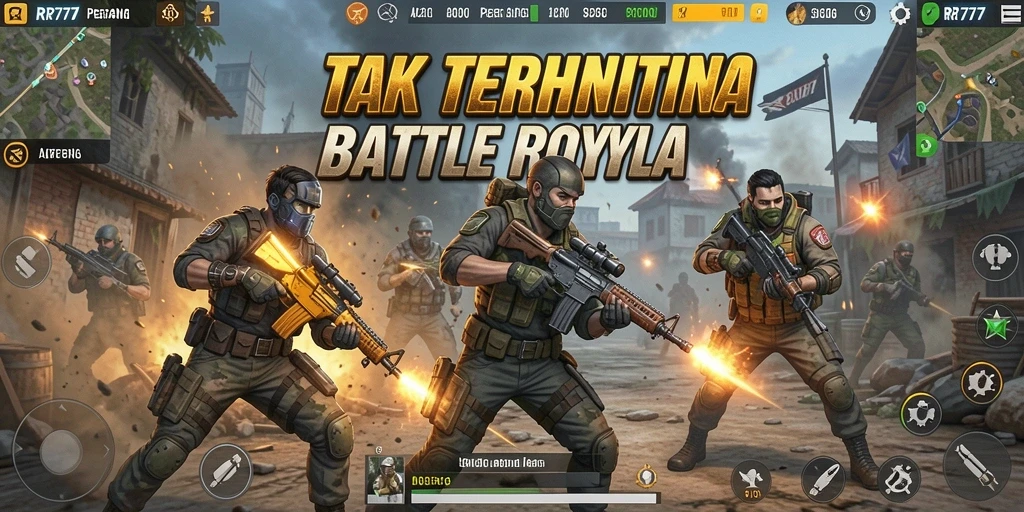 Gameplay seru di RR777 dengan pertempuran intens di arena Battle Royale.