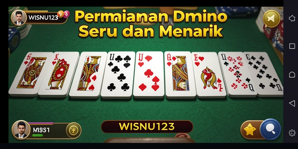 Tampilan gameplay Domino yang seru di WISNU123.